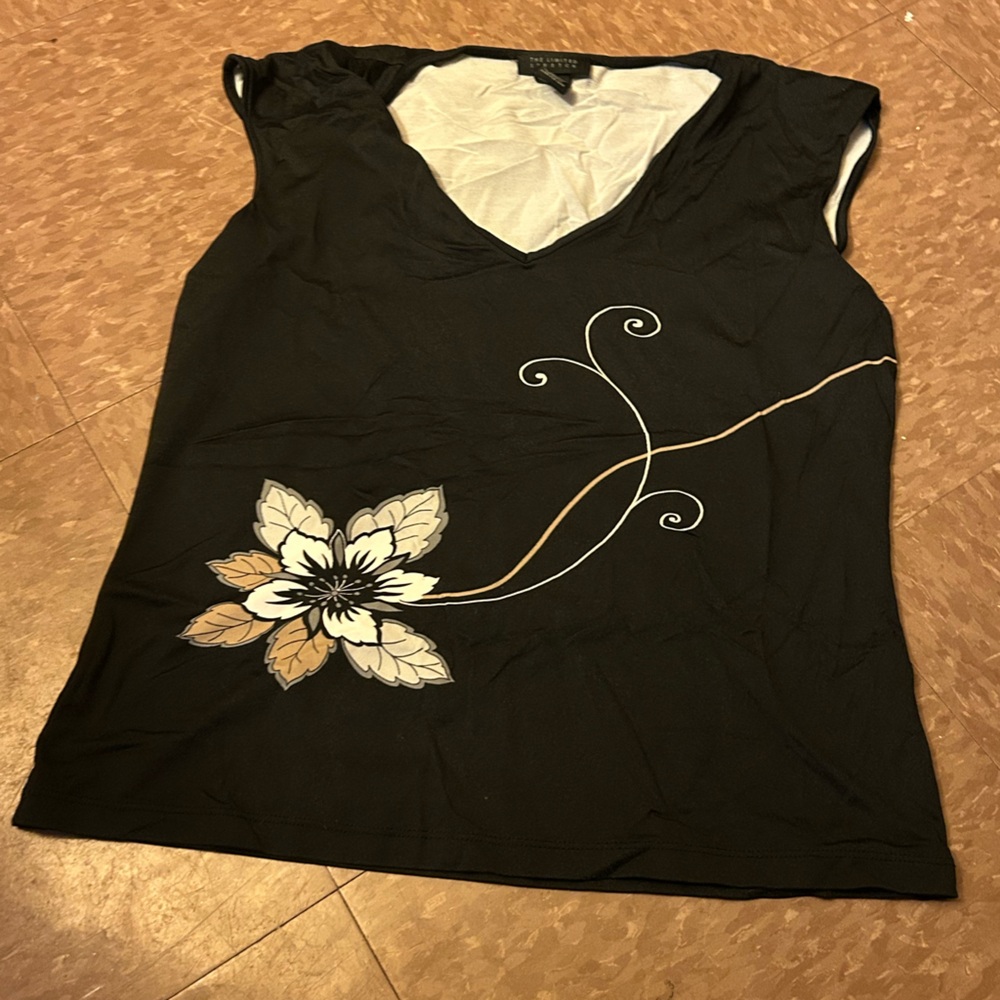 The Limited Black Top with Cream Accents